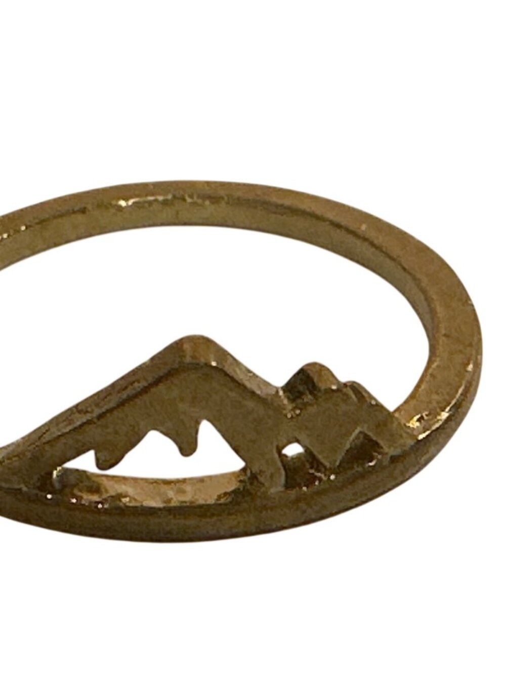 Mountain-Inspired Gold-Tone Ring Size 6 Minimalist Quiet Luxury Everyday Wear